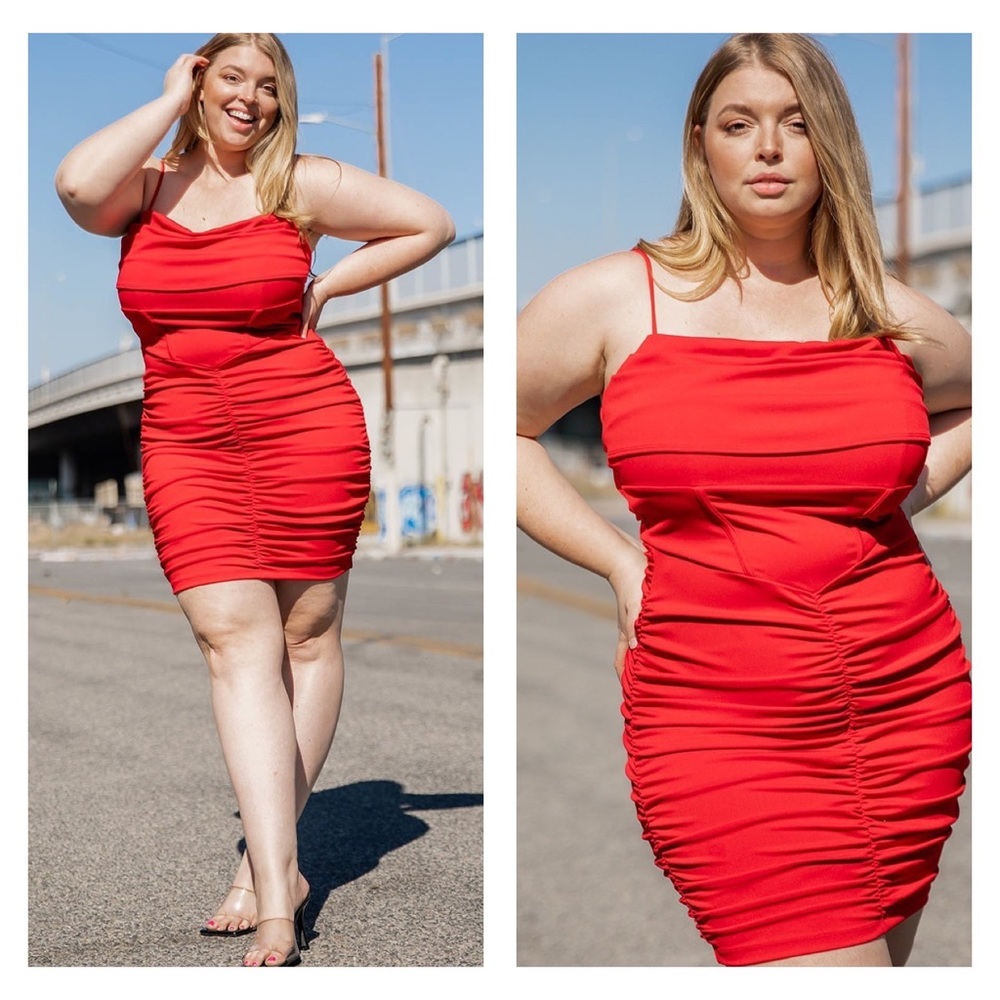 Red Plus Body Control Cocktail Mini Dress NWT